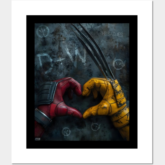 Deadpool and Wolverine Love, Wilson & Howlett 2024 Wall Art by octavio may berry